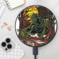 Grim Reaper Above Art  Monster Moon Letter Poster Wireless Fast Charger(black) by Sarkoni