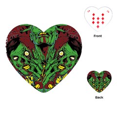 Zombie Star Monster Green Monster Playing Cards Single Design (heart) by Sarkoni
