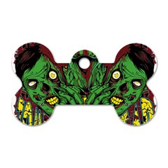 Zombie Star Monster Green Monster Dog Tag Bone (one Side) by Sarkoni