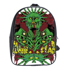 Zombie Star Monster Green Monster School Bag (large)