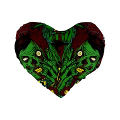 Zombie Star Monster Green Monster Standard 16  Premium Heart Shape Cushions