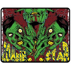 Zombie Star Monster Green Monster Two Sides Fleece Blanket (medium)