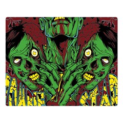 Zombie Star Monster Green Monster Two Sides Premium Plush Fleece Blanket (large)