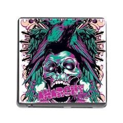 Anarchy Skull And Birds Memory Card Reader (square 5 Slot)