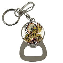 Motorcycle And Skull Cruiser Native American Bottle Opener Key Chain