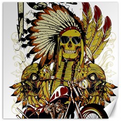 Motorcycle And Skull Cruiser Native American Canvas 20  X 20 