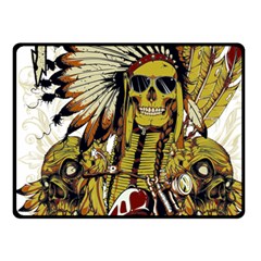 Motorcycle And Skull Cruiser Native American Fleece Blanket (small)