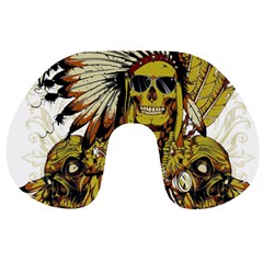 Motorcycle And Skull Cruiser Native American Travel Neck Pillow