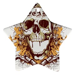 Harvest Of Fear Logo Illustration Skull Pistol Star Ornament (two Sides)