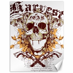 Harvest Of Fear Logo Illustration Skull Pistol Canvas 36  X 48 