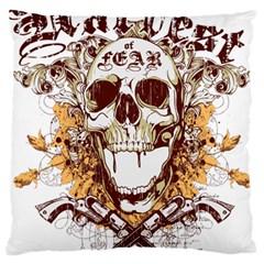 Harvest Of Fear Logo Illustration Skull Pistol Large Premium Plush Fleece Cushion Case (two Sides)