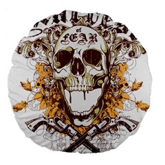 Harvest Of Fear Logo Illustration Skull Pistol Large 18  Premium Flano Round Cushions