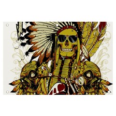 Motorcycle And Skull Cruiser Native American Banner And Sign 6  X 4 