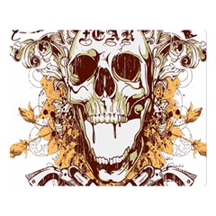 Harvest Of Fear Logo Illustration Skull Pistol Two Sides Premium Plush Fleece Blanket (large)