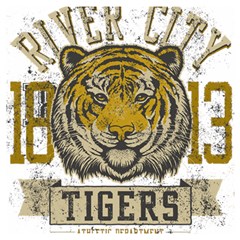 1813 River City Tigers Athletic Department Wooden Puzzle Square