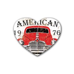 Perfect American Vintage Classic Car Signage Retro Style Rubber Heart Coaster (4 Pack)