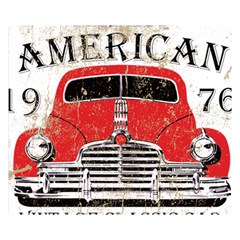 Perfect American Vintage Classic Car Signage Retro Style Two Sides Premium Plush Fleece Blanket (small)