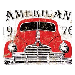 Perfect American Vintage Classic Car Signage Retro Style Two Sides Premium Plush Fleece Blanket (large)