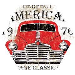 Perfect American Vintage Classic Car Signage Retro Style Wooden Puzzle Hexagon by Sarkoni