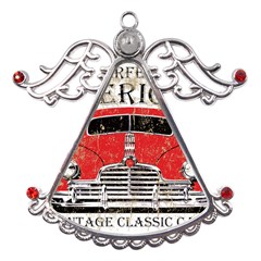 Perfect American Vintage Classic Car Signage Retro Style Metal Angel With Crystal Ornament by Sarkoni