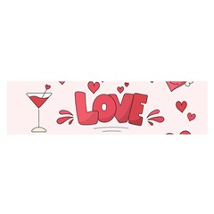 Hand Drawn Valentines Day Element Collection Oblong Satin Scarf (16  X 60 )