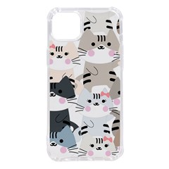 Cute Cat Couple Seamless Pattern Cartoon Iphone 14 Plus Tpu Uv Print Case by Bedest