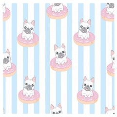 French Bulldog Dog Seamless Pattern Wooden Puzzle Square by Bedest