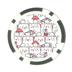 Cute Cat Chef Cooking Seamless Pattern Cartoon Poker Chip Card Guard (10 Pack) by Bedest