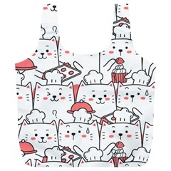 Cute Cat Chef Cooking Seamless Pattern Cartoon Full Print Recycle Bag (xl) by Bedest