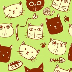 Cute Hand Drawn Cat Seamless Pattern Play Mat (rectangle)