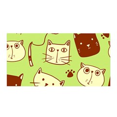 Cute Hand Drawn Cat Seamless Pattern Satin Wrap 35  X 70  by Bedest