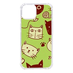 Cute Hand Drawn Cat Seamless Pattern Iphone 14 Tpu Uv Print Case by Bedest