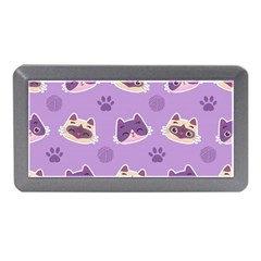 Cute Colorful Cat Kitten With Paw Yarn Ball Seamless Pattern Memory Card Reader (mini)