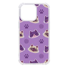 Cute Colorful Cat Kitten With Paw Yarn Ball Seamless Pattern Iphone 13 Pro Tpu Uv Print Case by Bedest