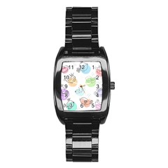 Cartoon Bird Cute Doodle Bird Stainless Steel Barrel Watch by Bedest