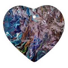 Abstract Blend V Heart Ornament (two Sides) by kaleidomarblingart