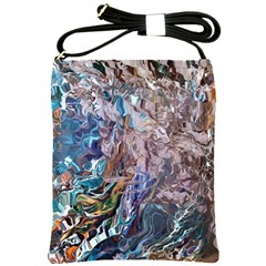 Abstract Blend V Shoulder Sling Bag by kaleidomarblingart