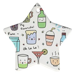 Drinks Cocktails Doodles Coffee Star Ornament (two Sides) by Apen