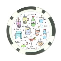 Drinks Cocktails Doodles Coffee Poker Chip Card Guard by Apen