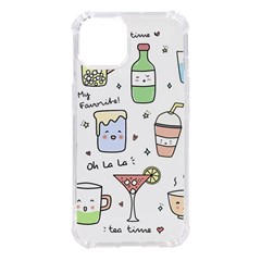 Drinks Cocktails Doodles Coffee Iphone 14 Tpu Uv Print Case by Apen