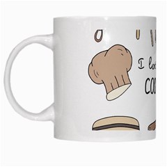 I Love Cooking Baking Utensils Knife White Mug by Apen