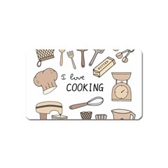 I Love Cooking Baking Utensils Knife Magnet (name Card) by Apen