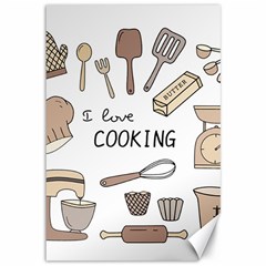 I Love Cooking Baking Utensils Knife Canvas 12  X 18  by Apen