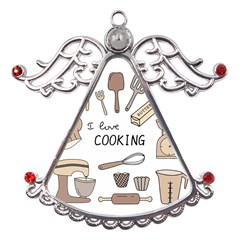 I Love Cooking Baking Utensils Knife Metal Angel With Crystal Ornament by Apen