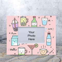 Drink Cocktail Doodle Coffee White Tabletop Photo Frame 4 x6  by Apen