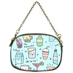 Drinks Cocktails Doodle Coffee Chain Purse (One Side) Front