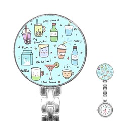 Drinks Cocktails Doodle Coffee Stainless Steel Nurses Watch by Apen