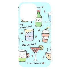 Drinks Cocktails Doodle Coffee Iphone 14 Pro Max Black Uv Print Case