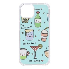 Drinks Cocktails Doodle Coffee Iphone 14 Tpu Uv Print Case by Apen