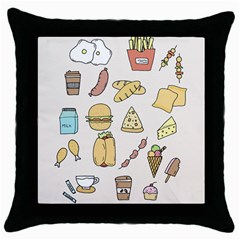 Dinner Meal Food Snack Fast Food Throw Pillow Case (black) by Apen
